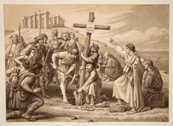 The first preaching of Christianity in Britain
